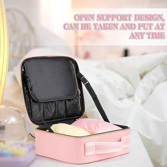 Eccliy Adult Game Toy Storage Organizer Case for Women and Men 14.6 x 10.2 x 4.3 Inches Lock Box Toy Travel Bag Locking Game Storage Box Travel Bag(Pink)