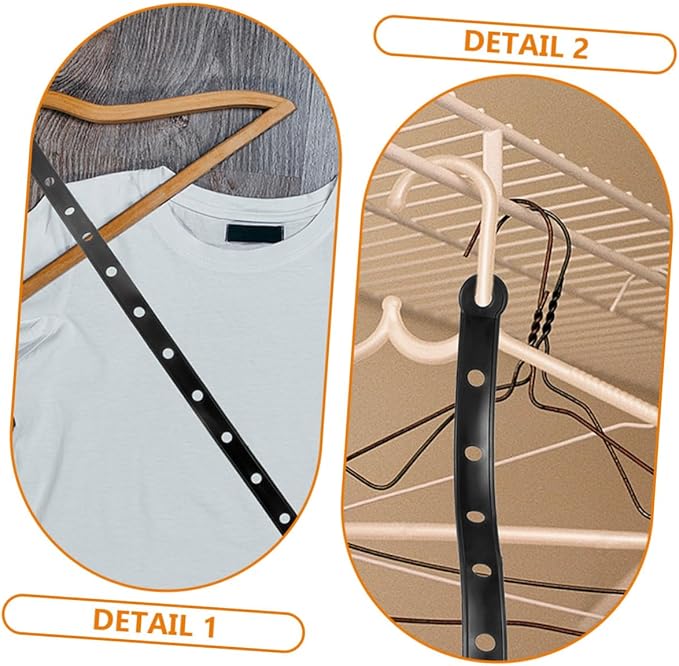 10 pcs Plastic Clothes Hanger Connecting Strips for Retail Display Multipurpose Black Hanging Strips for Clothing Space Saving Hanger Connectors for Store Use