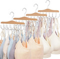 VWV 4-Pack Bra Hangers and tie Hangers with 48 Hooks and 360° Rotating Design, Perfect for Dormitories and Apartments, Perfect for Storing Vests, Hats, Ties, Scarves, etc.