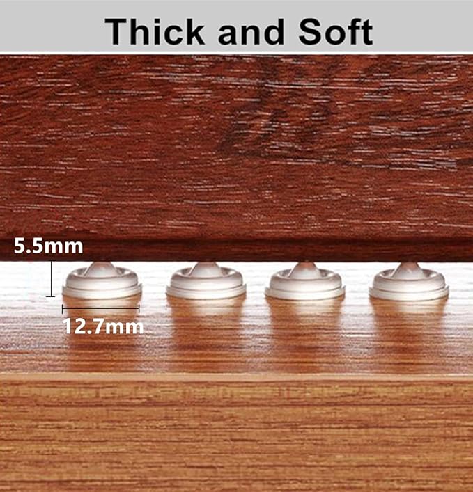 Cabinet Door Bumpers Pads Clear 1/2" 50PCS Soft Close Drawer Bumpers Pads Adhesive Rubber Bumpers for Cabinet Doors Picture Frames Sound Dampening