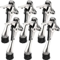 Moxweyeni 6 Pieces Heavy Duty Door Stops for Bottom of Door Metal Kickdown Doorstop with Adjustable Rubber Tips Spring Replacements Doorstop (Silver)