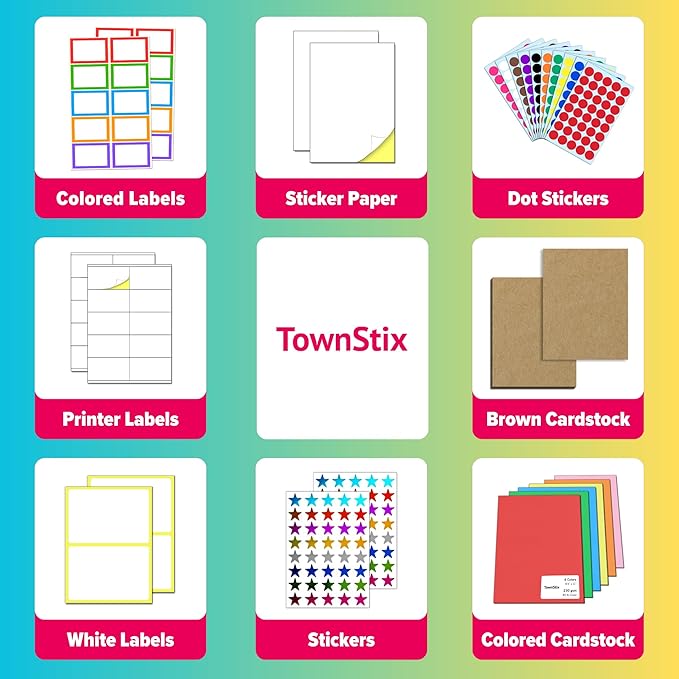 1000 Pieces, 2 x 1 inch - Colored Labels Stickers, Packing Moving Labels for Boxes Color Coded - 8 Colors
