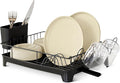 Amazon Basics Stainless Steel Dish Drying Rack, 15.2 x 11.6 x 4 in., Black