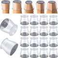 16 Pcs Chair Leg Floor Protectors - Silicone Felt Pads, Scratch-Proof & Noise-Free, Easy Smooth Moving, Large Size (Fits Round Chair Legs: 1-5/16" to 2" Diameter)