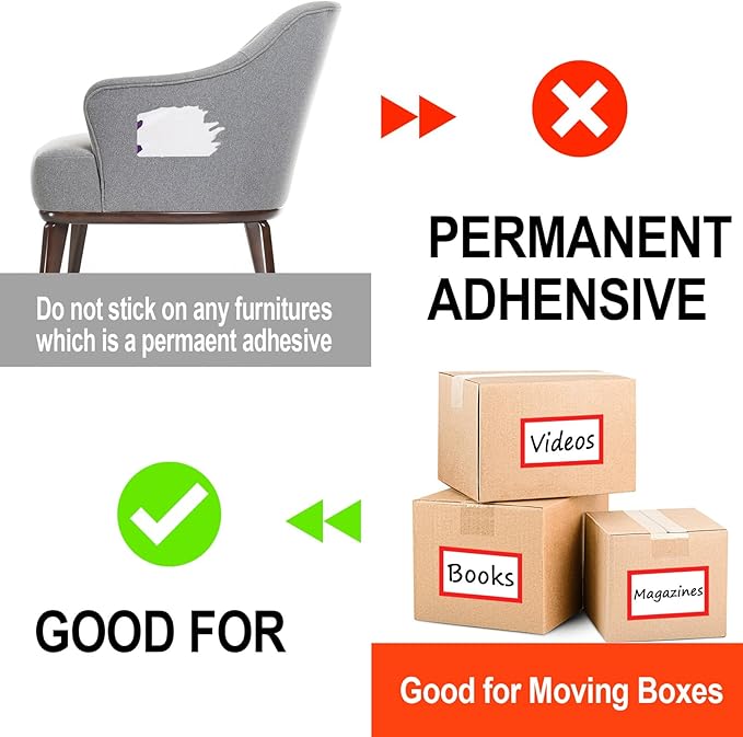 6 x 4 inch Large Moving Labels for Boxes, Blank Moving Boxes Labels Stickers, 160pcs 8 Color Coded Moving Stickers Packing Labels Stickers for Home Organization Projects, Kitchen, Storage Bins (Red)