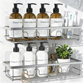 Adhesive Shower Caddy, Large Capacity Shower Racks for Inside Shower, No Drill Bathroom Shower Organizer and Storage, 2 Pack Silver Bathroom Shelves, Home Decor Rv Accessories, Apartment