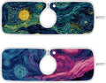 Sink Faucet Absorbing Mat Kitchen Sink Splash Guard Splash Faucet Drip Catcher for Bar RV Bathroom 2PCS 14.9x5.5in Starry Night Sky Swirling Neon Blue