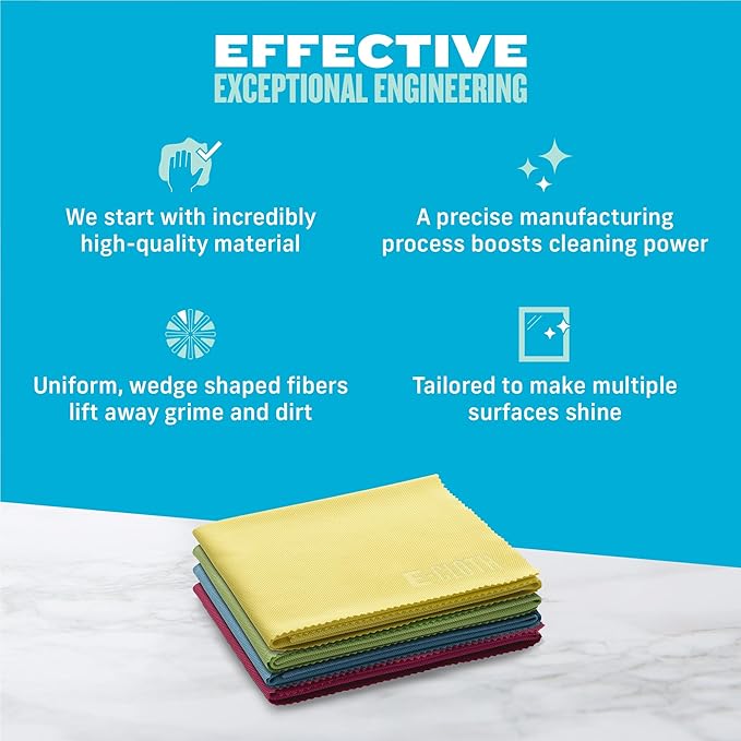 E-Cloth Polishing Microfiber Cleaning Cloth, 4-Pack - Microfiber Polishing Towels for Cars, Windows, & More