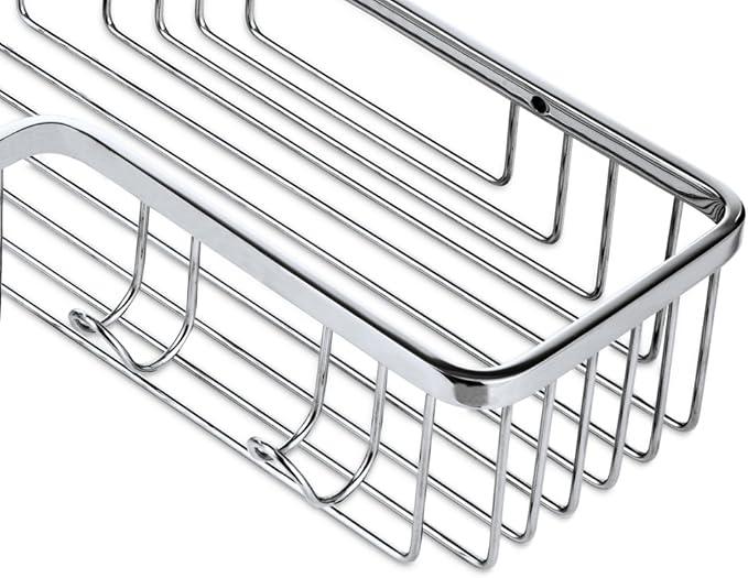TENOVEL Shower Corner Shelf,304 Caddy Stainless Steel Rustproof,Soap Caddy Shower Organizer Wall Mounted Basket,Polished Finish，Right-Angle Basket