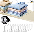 Uzpomel Acrylic Shelf Dividers For Closet Organization，Sweater Organizer For Closet - 12pack 8” Tall Clear Plastic Shelf Dividers For Closets Shelves Cabinets