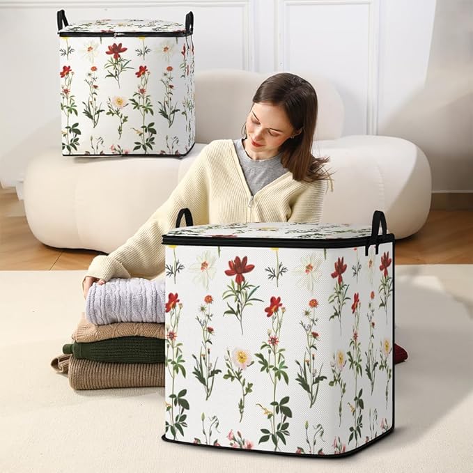 2pcs closet organizers and storage under bed,clothing blanket sweater sheet bedding comforter duvet quilt pillow toy storage bags with lids,dorm room essentials for containers 95L