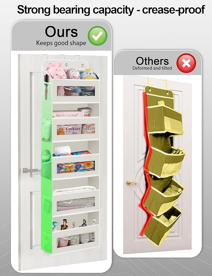 Over The Door Organizer, 5 Shelves Closet Door Hanging Organizer with 10 Mesh Pockets, Nursery Closet Organizer, Baby Essentials, Dorm Room Essentials for Girls