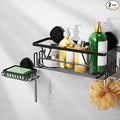 ZUNTO Suction Cup Shower Caddy with Extra Soap Holder, No Drill Shower Shelf Organizer Set with Hooks, Wall Mounted Storage Shelves Organizer for Bathroom and Kitchen, Pack of 2