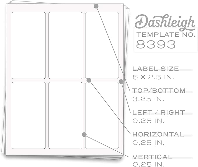 300 Labels for 4 oz Bottles, 5 x 2.5 inches, Waterproof White, 50 Sheets (5 x 2.5 inches, 300, Count)