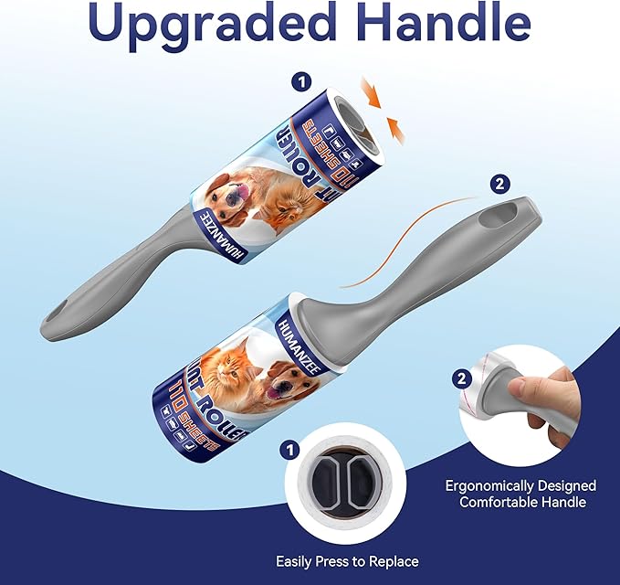 Lint Rollers for Pet Hair Extra Sticky,440 Sheets Mega Value Set with Reinforced 2 Handles and Tough Paper, Lint Roller for Clothes, Sofa Bed, Car Seat, and More