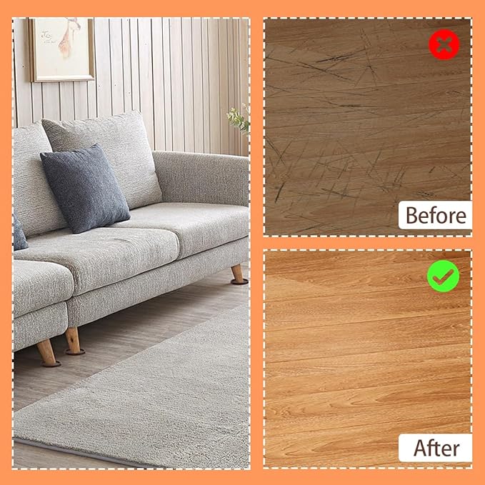 Furniture Coasters, 4PCS 2.5inch Non-Slip Bed Leg Pads,Round Rubber Anti Sliding for Hardwood Floors,Brown Furniture Pads