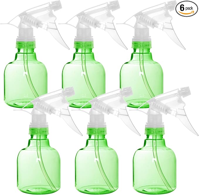 Youngever 6 Pack 8 Ounce Empty Plastic Spray Bottles (Green)