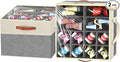 Aokeyee 2 Pack Shoe Organizer for Closet, Foldable Shoe Storage Organizer Box w/Clear Cover and Reinforced Handles, Space Saving Shoes Bin Fits up to 32 Pairs, Beige and Grey