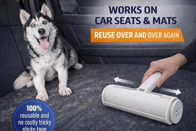 Pet Hair Remover for Furniture & Clothes – Reusable Lint Roller for Dog & Cat Hair, Fur & Dander – Couch, Car & Carpet Cleaning Tool for Pets - Eco Friendly Fur Remover - Home Pet Essentials