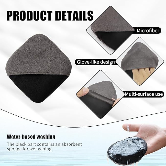Car Screen Cleaner, Square Microfiber Touch Screen Cleaner Cloth, Reusable Automotive Screen Cleaning Pad Cloth Wipes for Dashboard Display Phones Tablet, Car Accessories (Square)