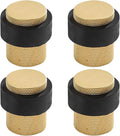 Heavy Duty Floor Mount Door Stopper, 1-1/2 Inch Length, Height 1-3/5, Brass, 4 Pack, Brushed Finish