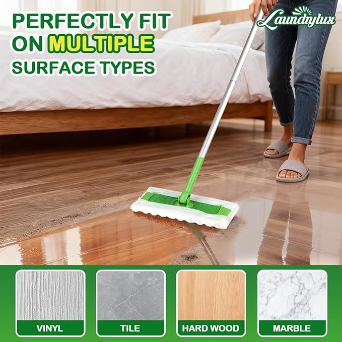 Heavy Duty Dry Sweeping Cloths Refills Compatible with Swiffer Sweeper, Multi Surface Pet Dry Pads Refill, Floor Cleaner for Dust, Hair, Dirt, Disposable Duster Mop Pad - 100 Count