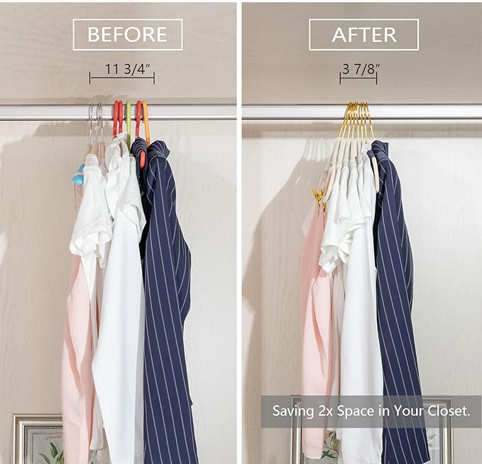 MIZGI Premium Velvet Pants Hangers with Adjustable Clips (Pack of 30) Slim Skirt Hangers- Non Slip Felt Outfit Dress Hangers Ivory - Gold Hooks,Space Saving Shirt Clothes Hangers