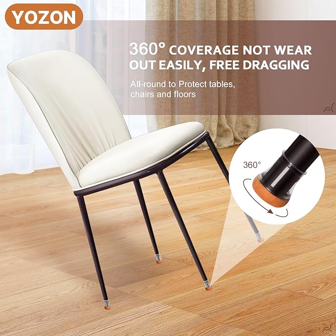 Small Chair Leg Floor Protectors Chair Leg Protectors for Hardwood Floors Felt Silicone Caps Strengthen Bottom Protection Anti-Scratch Reduce Noise 32 Pack Clear Round Small Fit 1/2" to 3/4" (14-19mm)