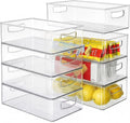 Set of 8 Clear Fridge Organizer Bins, Stackable Refrigerator Organizers and Storage for Fridge, Freezer, Pantry, BPA Free