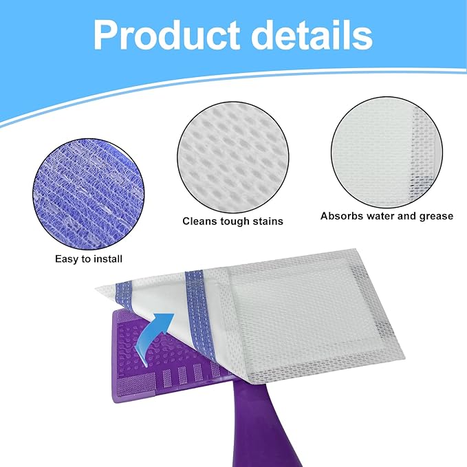 Mop Pad Refills Compatible with WetJet,10 Count Disposable Mop Pads Refills Compatible with Swiffer Wet Jet Spray Mops,Wet Dry Use Heavy Duty Mopping Pads for All Purpose Multi Surface Floor Cleaning