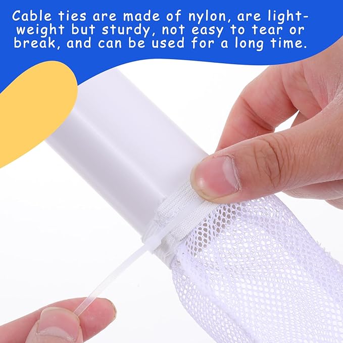 8 Pieces Lint Traps for Washing Machine Hose Nylon Mesh Lint Traps with 8 Pcs Tie Strap, Laundry Washer Drain Lint Catcher Discharge Hoses Filter Fits All Washing Machines