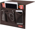 Zafit Bedside Storage Organizer - Table Cabinet Organizer Caddy for Remotes, Phone, Glasses (Classic 4 Pockets - Coffee)