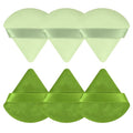Pimoys 6 Pcs Powder Puff, Face Soft Triangle Makeup Puff Velet Makeup Sponge for Loose Powder (Green)
