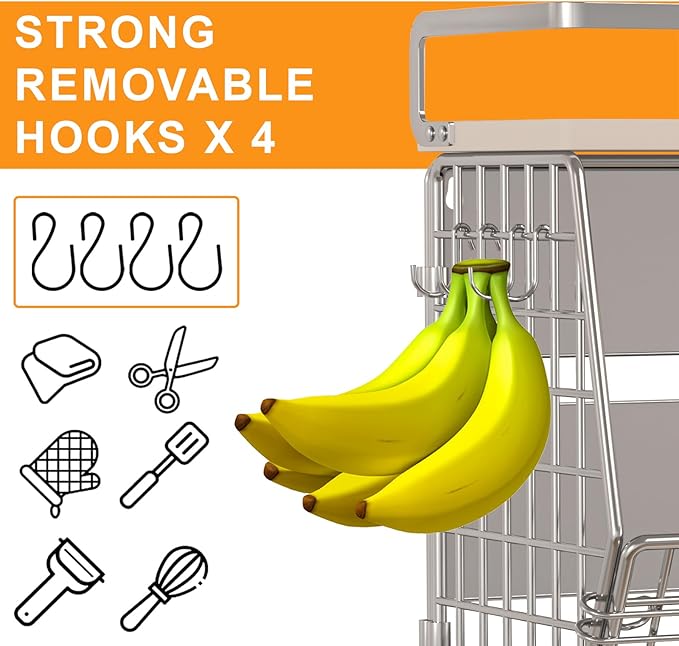 Fruit Basket 2 IN 1 Magnetic & Hanging Wall Produce Basket with Spice Rack for Potato and Onion Storage for Pantry,Kitchen Countertop and Fridge Organizer,2 PCS