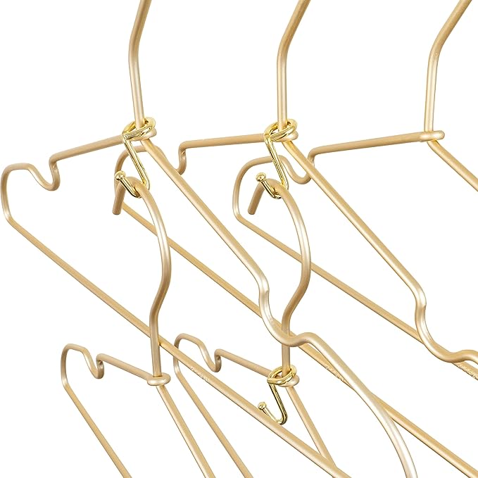 Metal Clothes Hanger, 36 Pack Connector Hooks Stable Gold Metal Outfit Hangers Extender Clips Organizer Strong Mini Cascading Hanger Hooks