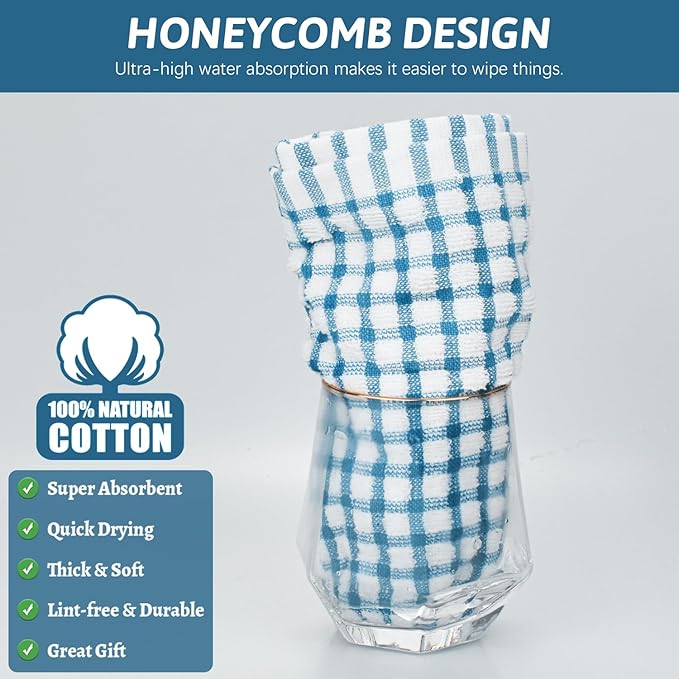 Nialnant 8 Pack Dish Cloths for Washing Dishes, 100% Cotton Reusable Cleaning Rag, Quick Drying Dish Towels for Kitchen-11 x 11 Inches