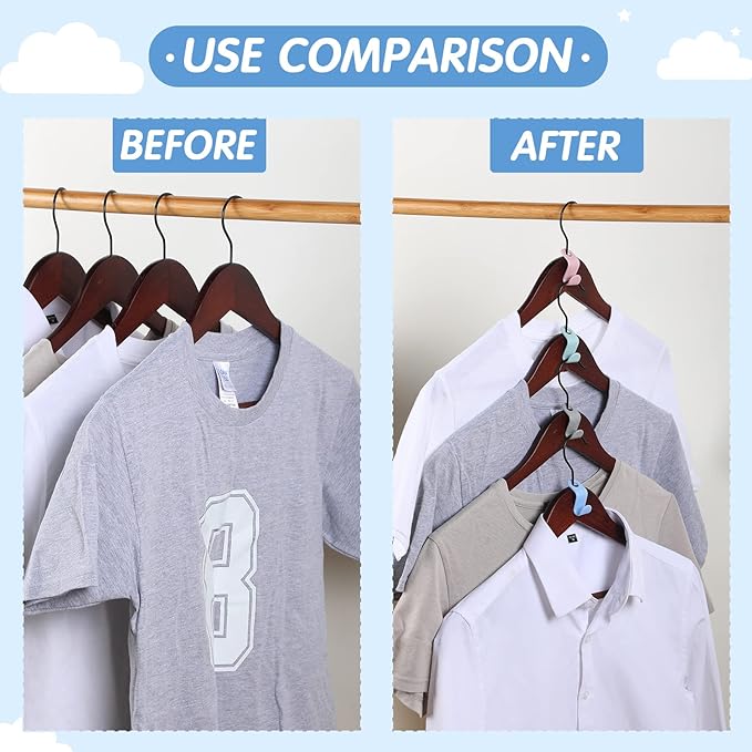 Fumete 300 Pcs Clothes Hanger Connector Hooks Extender Clips Heavy Duty Cascading Plastic Hanger Hooks Space Saver for Closet Space Saving Connection Coat Organizer(Fresh Colors)