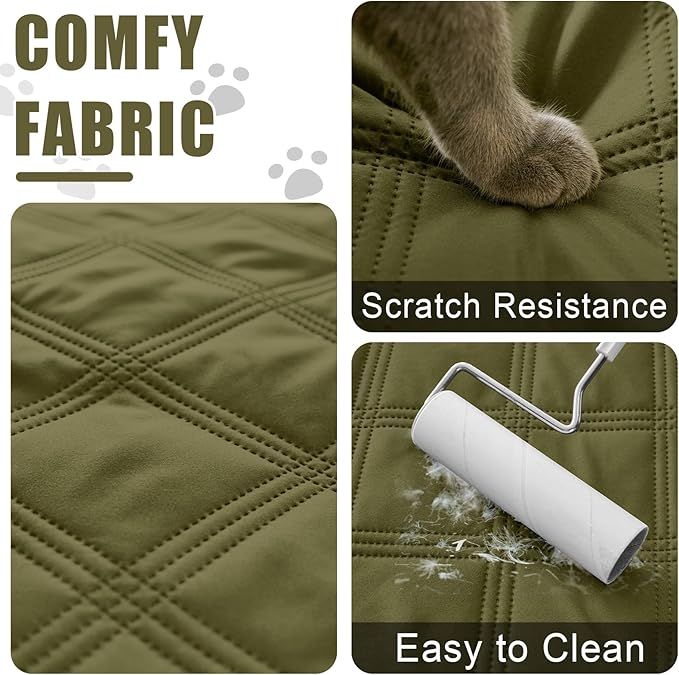 Smiry Waterproof Dog Bed Cover Blanket 40x50, Soft Reversible Pet Blanket, Washable Leakproof Cats Dogs Couch Cover for Sofa, Couch, Furniture, Lattice, Green/Navy