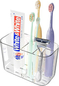 Wall Mounted Electric Toothbrush Holder, 5 Slots Clear Tooth Brush and Paste Holder for Bathroom, Cute Kids Toothbrush Holders and Toothpaste Accessories(Clear)