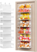 Over Door Storage Organizer, Stuffed Animal Storage, Hanging Organizer for Stuffies, 6 Shelves, Behind Door Storage for Bedroom, Nursery, Dorm Room, 1 Pack, Clear White