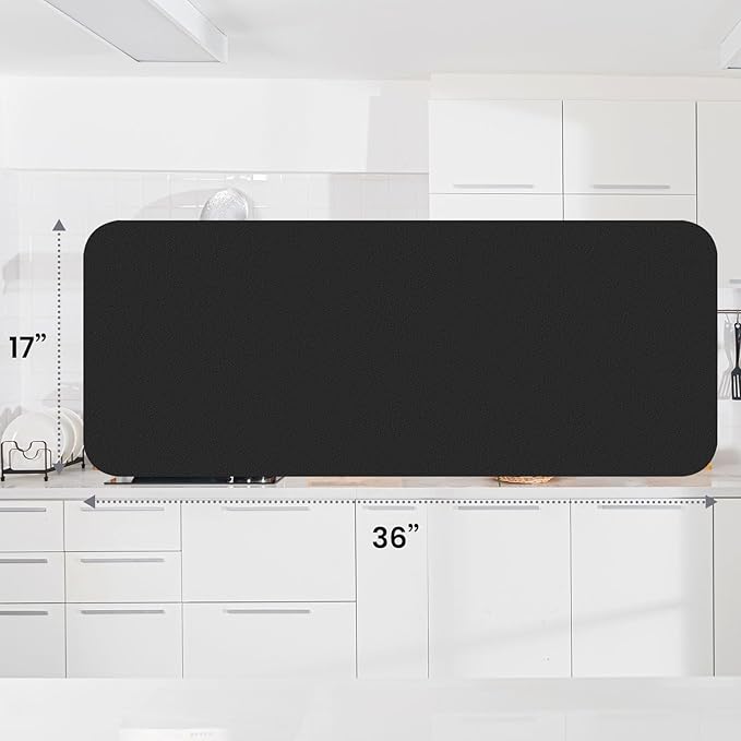 WISELIFE Dish Drying Mat Super Absorbent Drying Mat Large Dish Drying Mats for Kitchen Counter Easy Clean Dish Mat Kitchen Drying Mat18"x 36" Classic Black