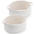 Cute Woven Storage Basket with Handle, Baskets for Gifts Empty, Gift Baskets for Valentines Day Birthday Baby Shower Raffle Burr Fundraiser, Decorative Organizer Box for Spring Home Refresh