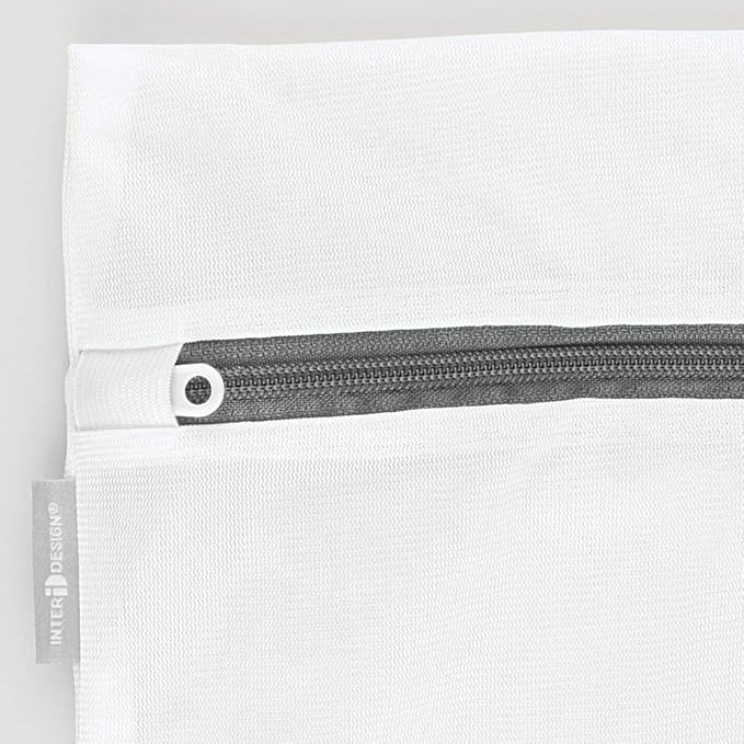 iDesign Medium Mesh Laundry Bag for Delicates - White
