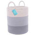 OrganiHaus Large Gray Woven Laundry Basket w/Handles 52L, Rope Dirty Clothes Hamper, Blanket Basket for Living Room, Baby Laundry Hamper for Nursery, Soft & Durable Decorative Organizer Bin