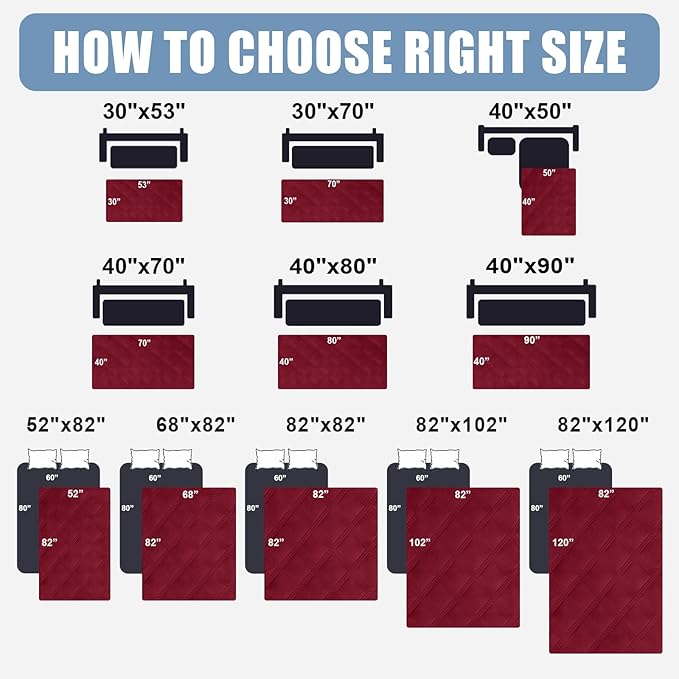 Smiry Waterproof Dog Bed Cover Blanket 40x70, Soft Reversible Pet Blanket, Washable Leakproof Cats Dogs Couch Cover for Sofa, Couch, Furniture, Lattice, Wine Red/Beige