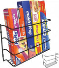 Evelots Kitchen Wrap Organizer - 2 Pack - Hold up to 4 Plastic, Foil, Paper, Wax - Cabinet Door, Wall Rack Basket - Sandwich, Freezer, Food Bag Storage - Laundry Supplies - Black