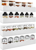 12 inch Spice Rack Wall Mounted,4 Pack Spice Organizer Shelf for Stove Cabinet Pantry Door, Adhesive or Screw Hanging Wall Spice Shelf Storage Holder in Kitchen and RV - White Color