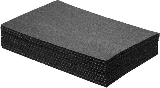 uxcell Felt Furniture Pads, 10Pcs 11.81" x 7.87" Adhesive Backed Felt Non-Slip Anti-Scratch Chair Leg Protectors for Protecting Hardwood Floor, Black