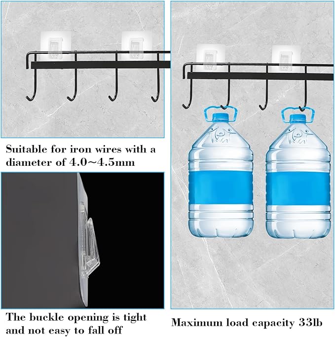 14 Pieces Shower Caddy Adhesive Hooks, Shower Shelf Adhesive Replacement, Shelf Hooks for Shelves for Installing Storage Racks in Scenarios Such as Bathrooms Kitchens Living Rooms