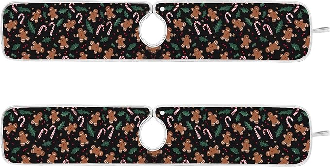 2 Pack Faucet Splash Catcher Gingerbread Candy Cane Sink Mat for Faucet Absorbent Kitchen Splash Guard Drip Catcher for Farmhouse Barthroom Bar, L